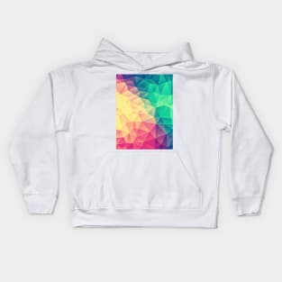 Color bomb! Abstract Polygon Multi Color Cubism Low Poly Triangle Design Kids Hoodie